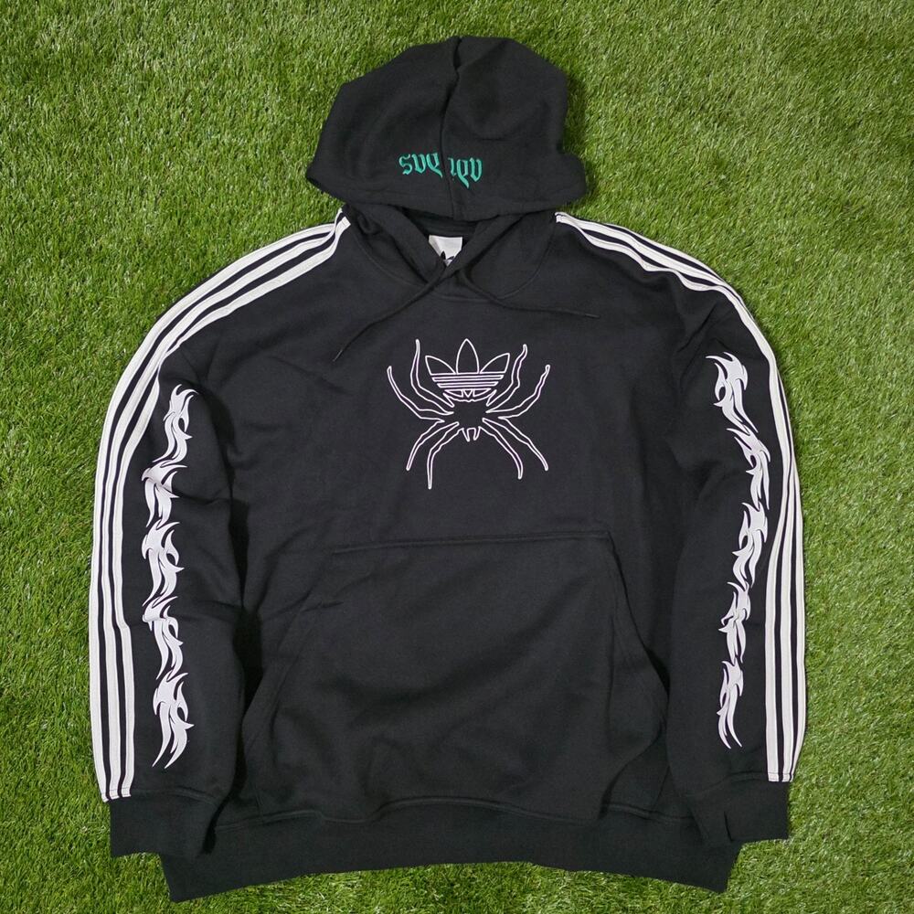 adidas Originals Black Spiders Loose Hoodie JW0223 Men's Size Large New